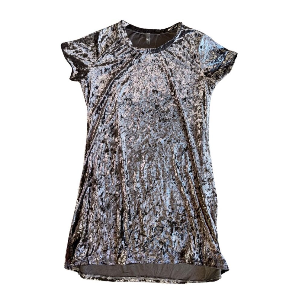 Acting Pro Gray Velvet XL Women's T Shirt Dress